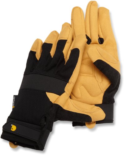 Carhartt Men's Flex Tough Work Glove with Durable Rovenica Palm, Black/Barley, X-Large On Sale