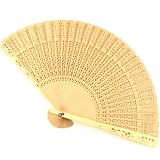 Asiatischer Holz-F�cher ORNAMENT  natur - 