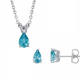 14K White Gold Zircon Pendant and Earring Set Reviews 41IMNJ%2BIXxL. SL160 14K White Gold Zircon Pendant and Earring Set Reviews