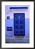Blue Door of Kasbah Des Oudaias, Rabat, Morocco Collections Framed Photographic Poster Print by John Elk III, 21x29