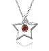 Sterling Silver Garnet Star Pendant, 18
