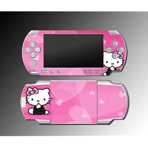 PINK HELLO KITTY cute flower heart game SKIN #4 for Sony PSP