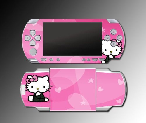 PINK HELLO KITTY cute flower heart game Decal Cover SKIN #4 for
