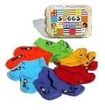 Soggs 6 pairs of brightly coloured socks in an egg carton