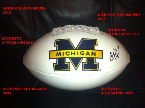 Michigan Wolverines #7 CHAD HENNE Signed/Autographed Logo Football PROOF! (MIAMI DOLPHINS)
