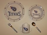 TENNESSEE TITANS Team Logo 5 Piece Baby Child Dinner Set ( Sipping cup, Plate, Bowl, Fork,... by Duckhouse