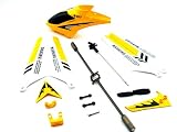 SET RC Helicopter SYMA S107 YELLOW Spare Part Canopy Blade Shaft Balance Buckle etc