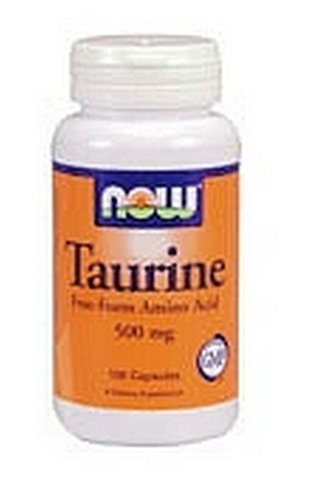 NOW Foods Taurine 500mg, 100 Capsules (Pack of 3)