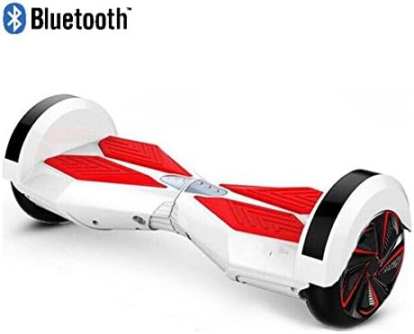 Two Wheels Smart Self Balancing Electric Skateboard Hoverboard Scooter Bluetooth (White with Red Pedals)