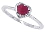 0.62CtGenuine Ruby Heart Ring with Diamond in 10Kt White Gold-6