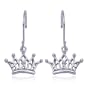 Sterling Silver Diamond-Accent Crown Earrings