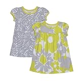 Carter's Girls 2 Pack Dress Set Lime Green/Grey Floral Animal Print