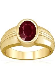 18K Yellow Gold Oval Cut Ruby Solitaire Ring