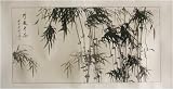 Chinese Sumi Art Brush Painting - Bamboo Grove, Black and White - Watercolor Ink on Rice Paper