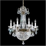 Schonbek 5077 47O La Scala Empire 8 Light Single Tier Chandelier in Antique Pewter with Clear Optic Handcut crystal 41IMZPAKjvL. SL160 Schonbek 5077 47O La Scala Empire 8 Light Single Tier Chandelier in Antique Pewter with Clear Optic Handcut crystal