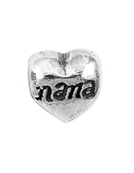925 Sterling Silver Nana Heart Bead, For Chamilia, Pandora, Biagi, Personality, Reflections And More Charm Bracelets