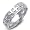 14K White Gold Christian Cross Fancy Wedding Band Ring
