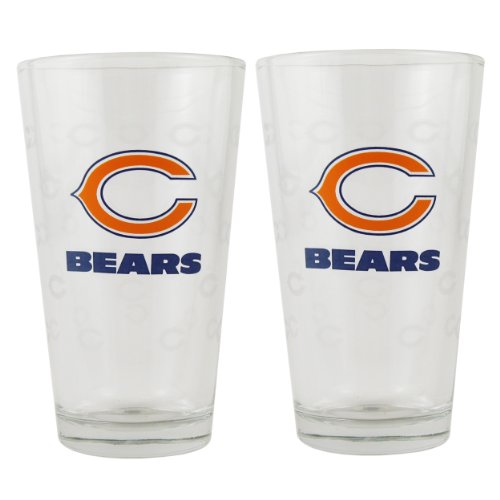 Chicago Bears Satin Etch Pint Glass Set