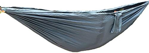 Double and Single Hammocks- Ultralight Portable Nylon Parachute Hammock for Light Travel, Camping, Hiking, Backpacking. Hammock Stuff Bag Included (silver grey)