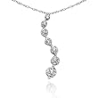 10K White Gold 1/10 ct. Diamond "Journey of Love" Curve Pendant with Chain