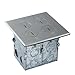 ENERLITES Screw Cap Cover Floor Box kit, 5” x 5” 2-Gang, 20A Tamper-Weather Resistant Receptacle Outlet, Keystone Ports, Watertight, Corrosive Resistant, UL Listed, 975510-SS-D, Stainless Steel