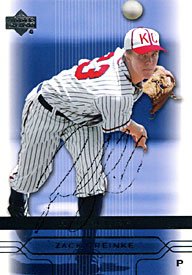 Zack Greinke Autographed / Signed 2004 UpperDeck No.98 Kansa City Royals Baseball Card