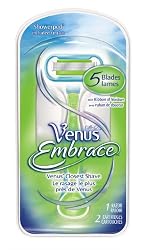 Gillette Venus Embrace Womens Razor, 1 Razor 2 Razor Refill Cartridges Kit