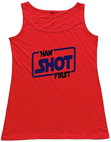 OXL Women's Han Shot First Cotton Tank Top Tee Red M