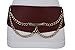 TFJ Women Wide Western Fashion Belt Faux Leather Gold Chain S M Burgundy Red