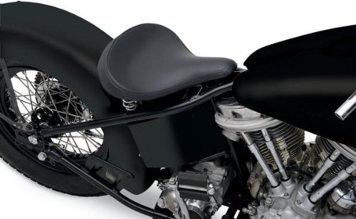 Drag Specialties Large Spring Solo Seat Black Vinyl, Smooth with Carpeted Bottom 0806-0047