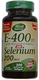 Vitamin E 400 ui with Selenium 200 mcg, 100 softgels