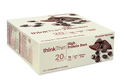 thinkThin High Protein Bars, Chocolate Espresso, 2.1 Ounce (pack of 10) thinkThin High Protein Bars, Chocolate Espresso, 2.1 Ounce (pack of 10)