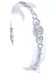 14K White Gold 15 Anos Heart Bracelet