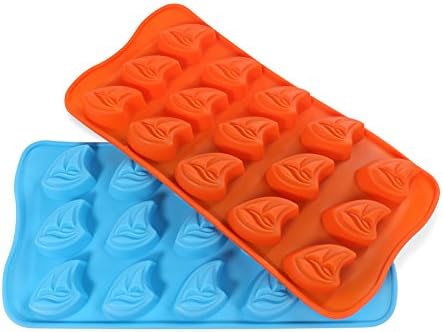 Candy Making Molds, 2PCS YYP [15 Cavity Sailboat Shape Mold] Silicone Candy Molds for Home Baking - Reusable Silicone DIY Baking Molds for Candy, Chocolate or More, Set of 2