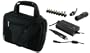 rooCASE 4n1 Combo - Gateway EC1430u 11.6-Inch with AC and DC Adapter Charger Home / Car / Airplane - Black Deluxe Bag