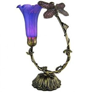 Gorgeous Glass Dragonfly, Tulip Shade Lamp-642