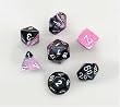 Polyhedral 7-Die Gemini Dice Set - Black-Pink with White