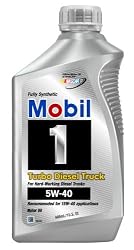 Mobil 1 44986 Turbo Diesel Truck 5W-40 Motor Oil - 1 Quart (Case of 6)