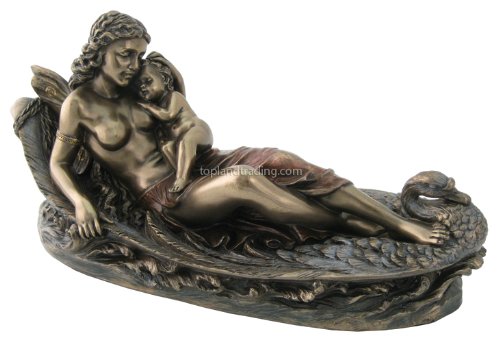 Art Nouveau Art Deco Virgin with Sleeping Angel Statue Sculpture - Ships Immediatly