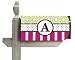 Monogram Peppy Pink & Green Polka Dot Magnetic Mailbox Cover - A
