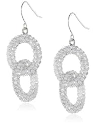 Sterling Silver Plated Interlocking Circles Drop Earrings