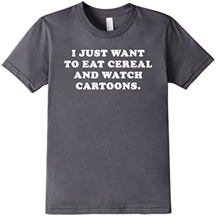 Kids Cereal &amp; Cartoons Funny T-Shirt Men Women 10 Asphalt