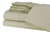 Elite Home Collection 6-Piece Dobby Dot 600 Thread-Count Cotton Rich Sateen Queen Sheet Set, Sage