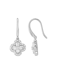 Diamond Clover Earrings in 14K White Gold