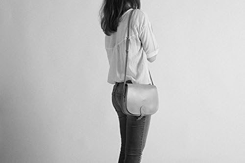 JOYDIVISION VINTAGE Women's Cowhide Genuine Leather Purse Handmade Saddle Full Flapover Shoulder Bag Color Beige
