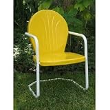 Retro Metal Lawn Chair - Yellow (Yellow) (35 H x 22 W x 21 D)
