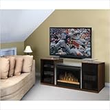 Glass Ember Bed Dimplex Symphony Media Marana TV Stand with Electric Fireplace in Cherry