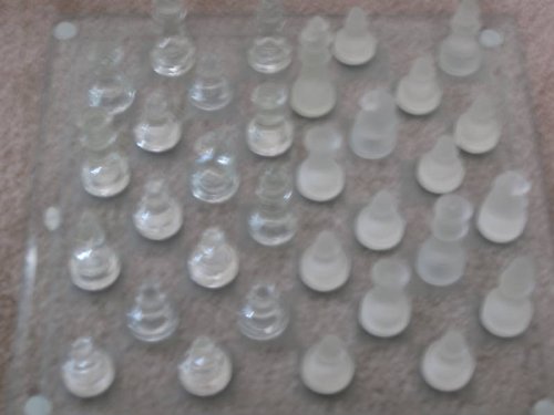 Elegant Glass Chess and Checkers Set Elegant Glass Chess and Checkers Set