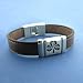 Pewter and Leather Shamrock Bracelet