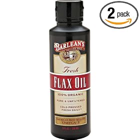 Barlean's Organic Oils Fresh Flax Oil, 8-Ounce Bottles (Pack of 2)
